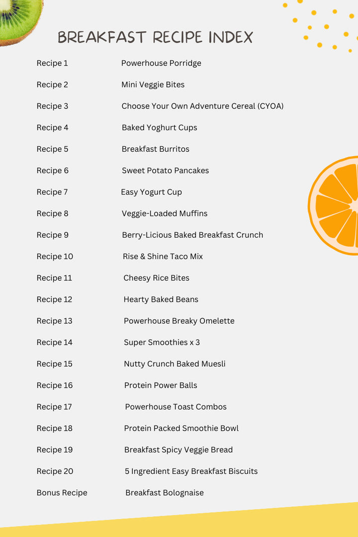 4 Weeks of Breakfasts for Healthy Happy Kids